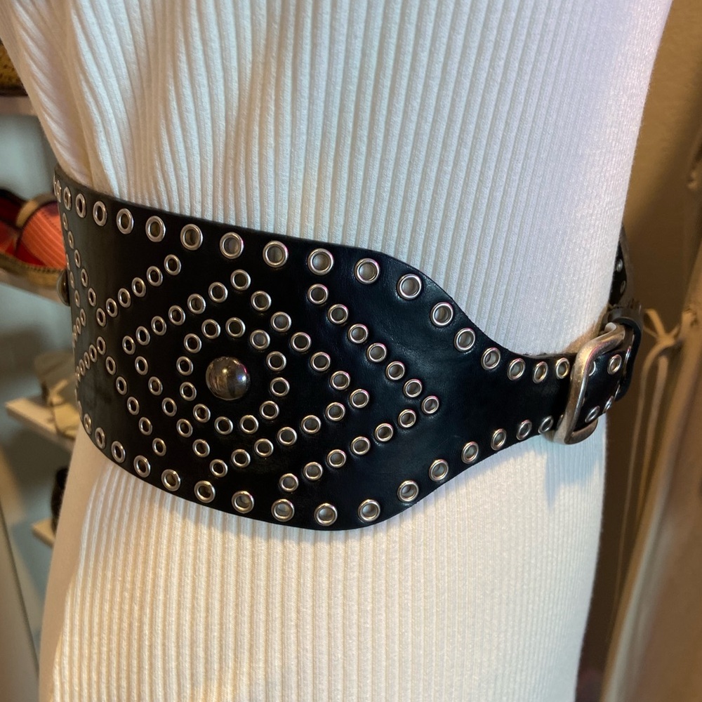 Saint Laurent -Studded Black Belt | Saint Laurent